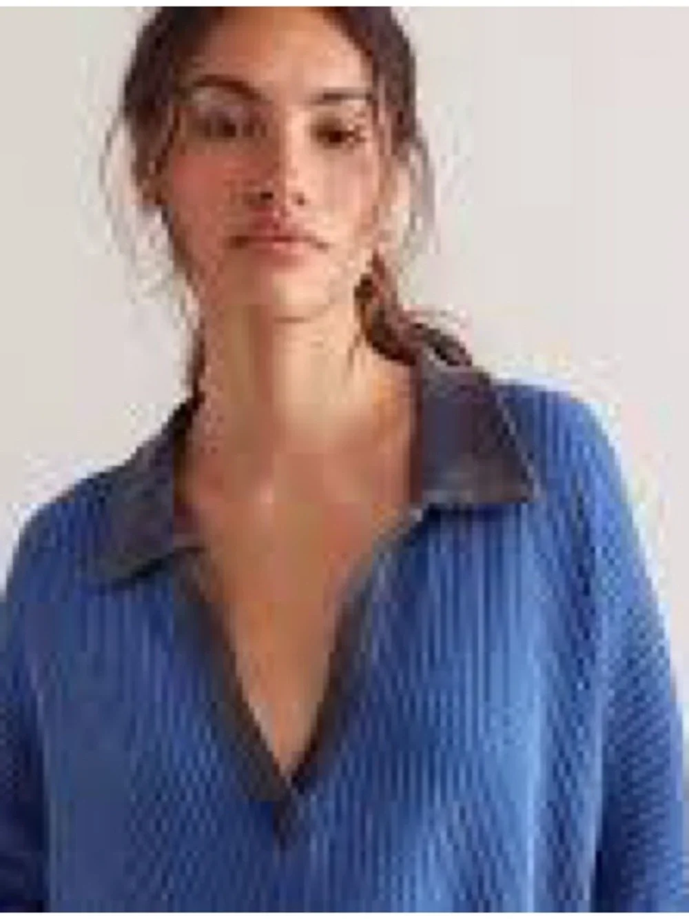Free People We the Free Oversized Travis Polo in Dutch Blue NWT Size XS